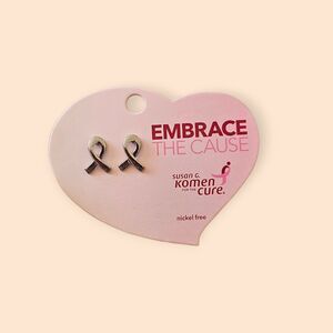 Susan G. Komen Pink Ribbon Stud Earrings – Nickel Free